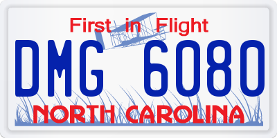 NC license plate DMG6080