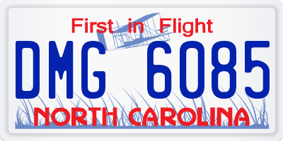 NC license plate DMG6085