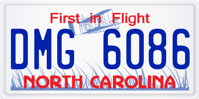 NC license plate DMG6086