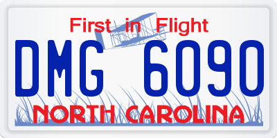 NC license plate DMG6090