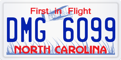NC license plate DMG6099