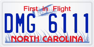 NC license plate DMG6111