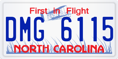 NC license plate DMG6115