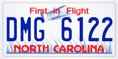 NC license plate DMG6122