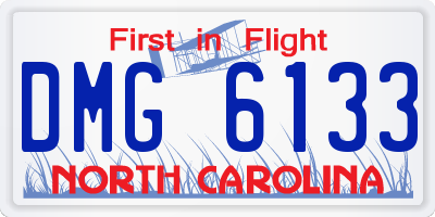 NC license plate DMG6133