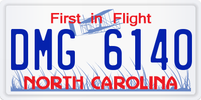 NC license plate DMG6140