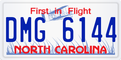 NC license plate DMG6144