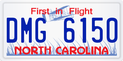 NC license plate DMG6150