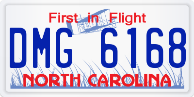 NC license plate DMG6168