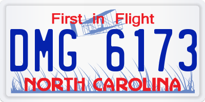NC license plate DMG6173