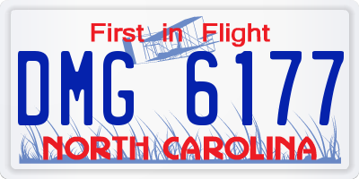 NC license plate DMG6177