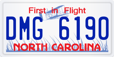 NC license plate DMG6190