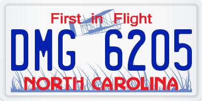 NC license plate DMG6205
