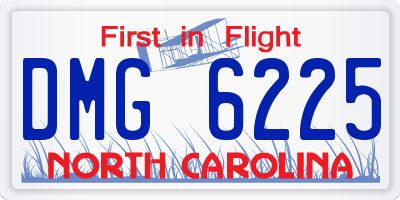 NC license plate DMG6225