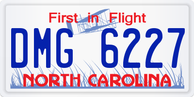 NC license plate DMG6227