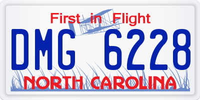 NC license plate DMG6228