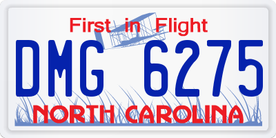 NC license plate DMG6275