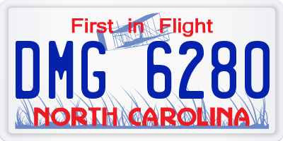 NC license plate DMG6280