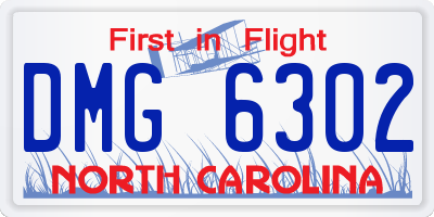 NC license plate DMG6302