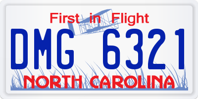 NC license plate DMG6321