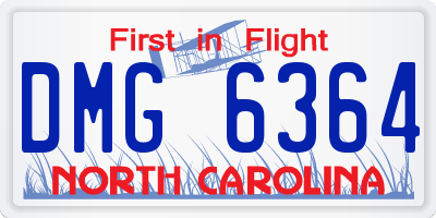 NC license plate DMG6364