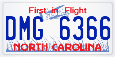 NC license plate DMG6366