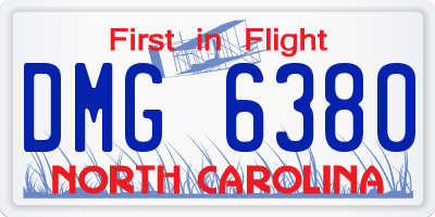 NC license plate DMG6380