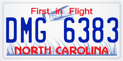 NC license plate DMG6383