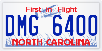 NC license plate DMG6400