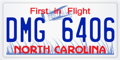 NC license plate DMG6406