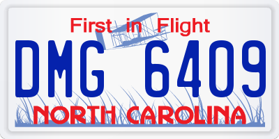 NC license plate DMG6409