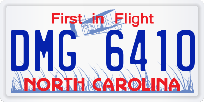 NC license plate DMG6410