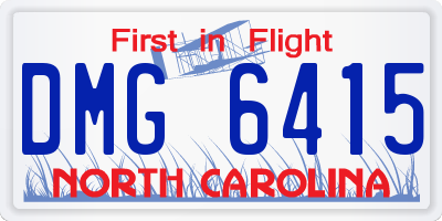 NC license plate DMG6415