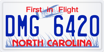 NC license plate DMG6420