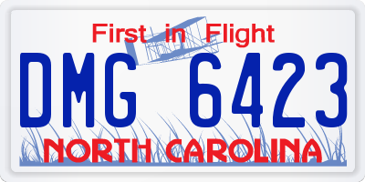 NC license plate DMG6423