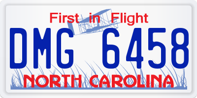 NC license plate DMG6458