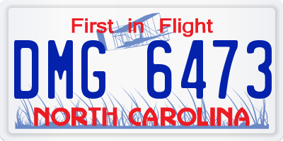 NC license plate DMG6473