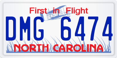 NC license plate DMG6474
