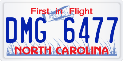 NC license plate DMG6477