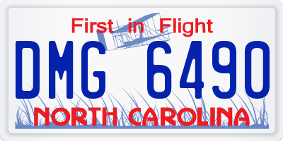 NC license plate DMG6490