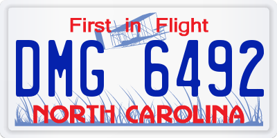 NC license plate DMG6492