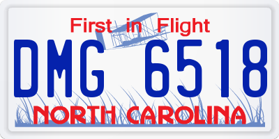 NC license plate DMG6518