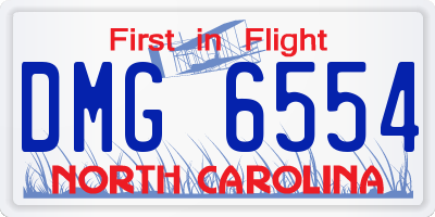 NC license plate DMG6554