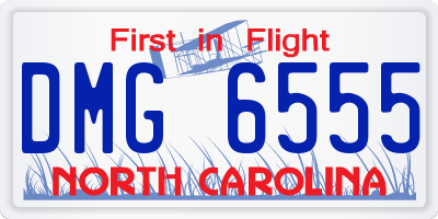 NC license plate DMG6555