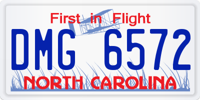 NC license plate DMG6572