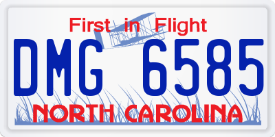 NC license plate DMG6585