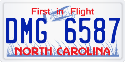 NC license plate DMG6587