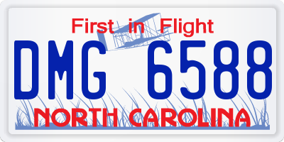 NC license plate DMG6588