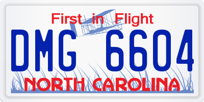 NC license plate DMG6604