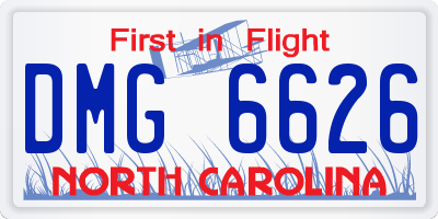 NC license plate DMG6626